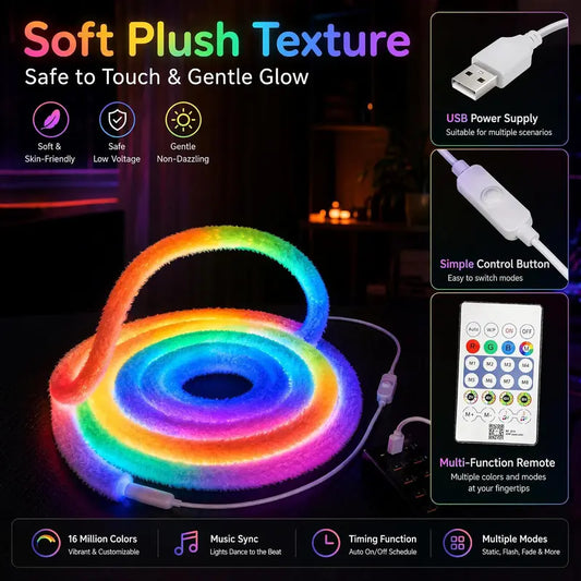 🌈360 fokos kör alakú LED-szalag✨