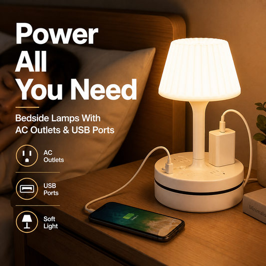 🛏️💡 2 az 1-ben éjjelilámpa töltővel és világítással 🔌🛡️