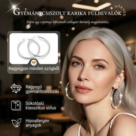💎Gyémántcsiszolású karika fülbevalók