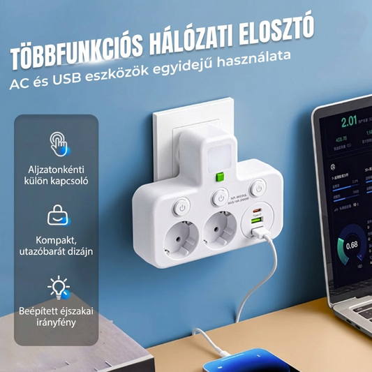 ⚡USB-csatlakozóval ellátott intelligens tápkábel-kiegészítők