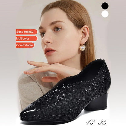 👡Kristályokkal kirakott hálós papucs