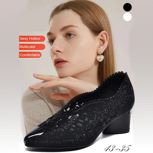 👡Kristályokkal kirakott hálós papucs