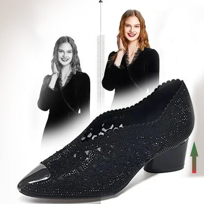👡Kristályokkal kirakott hálós papucs