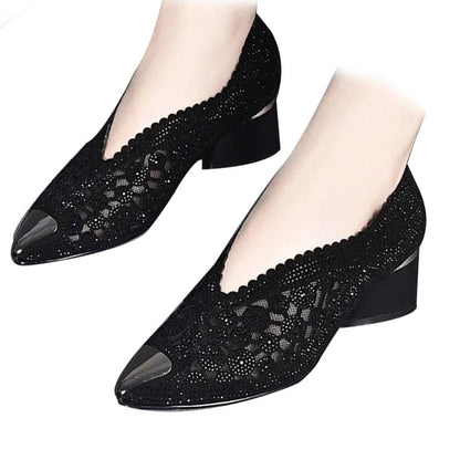 👡Kristályokkal kirakott hálós papucs