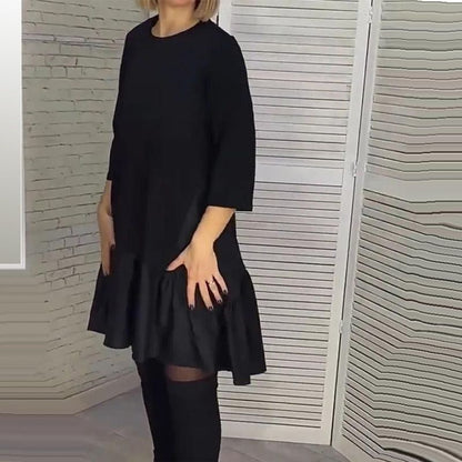 💞Őszi és téli elegáns fekete ruha