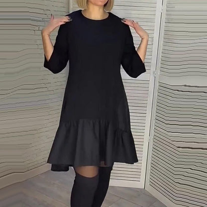💞Őszi és téli elegáns fekete ruha