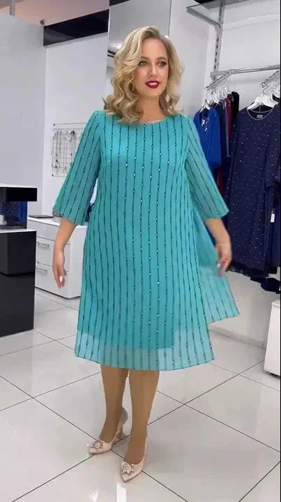 💝Divatos női ruha kerek nyakkivágással✨