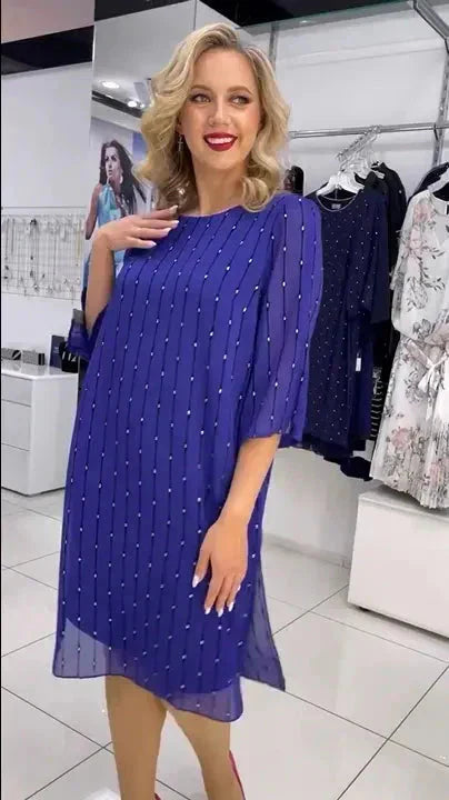 💝Divatos női ruha kerek nyakkivágással✨