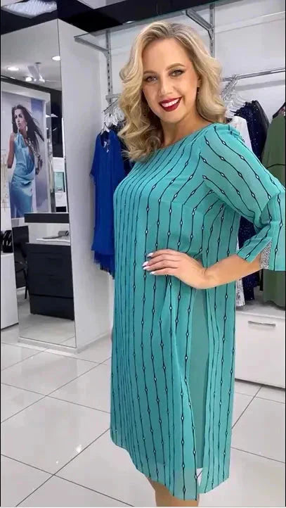 💝Divatos női ruha kerek nyakkivágással✨