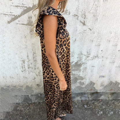✨Női V-nyakú, leopárdmintás és szolid jumpsuit