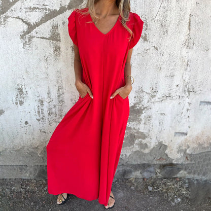 ✨Női V-nyakú, leopárdmintás és szolid jumpsuit