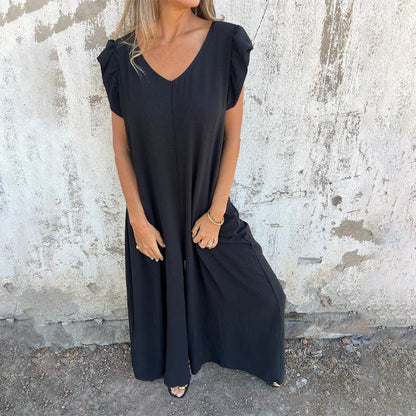 ✨Női V-nyakú, leopárdmintás és szolid jumpsuit
