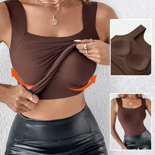 💖 (M-2XL) Formázó felső beépített melltartóval