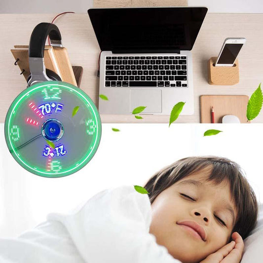 USB ventilátor LED óra fény