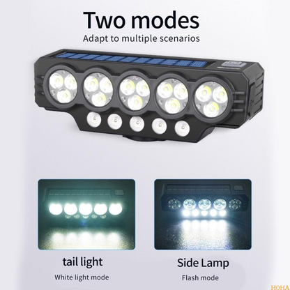 Napelemes és USB-ről tölthető kerékpárlámpa