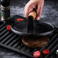 🔥Öntöttvas steak- és burgerprés fa fogantyúval