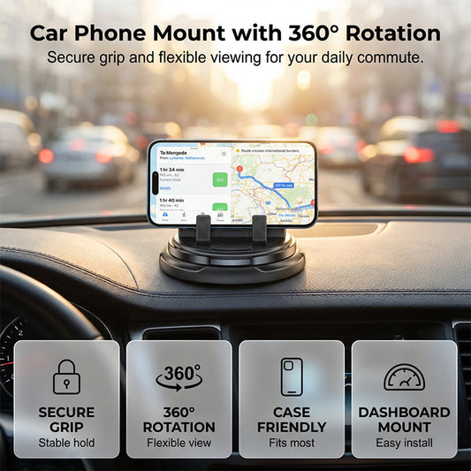 📱 🚗360°-ban forgatható mobiltelefon-tartó