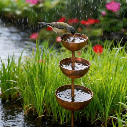 🐦 Fém Madáretető 3 Szinttel – Itatóval 🏡💧