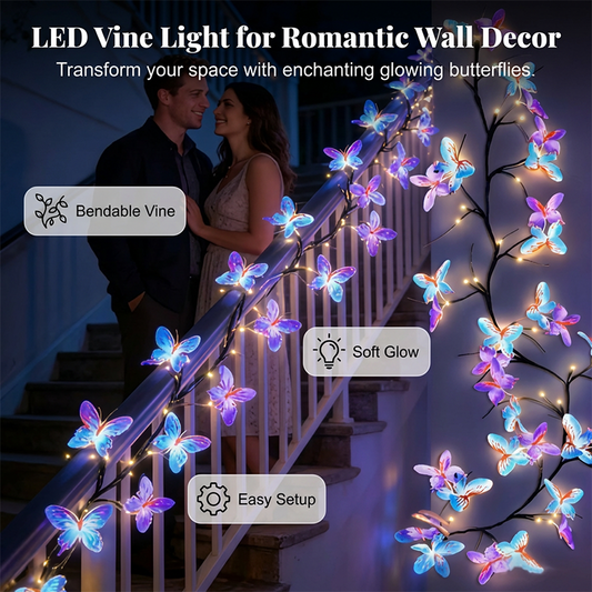 ✨Romantikus LED-es pillangós indás fényfüzér