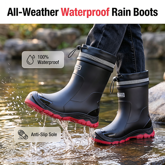 👢Unisex, térdig érő, vízálló esőcsizma