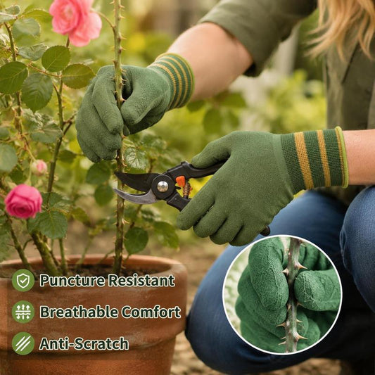 🌱 Csúszásgátló, kopásálló gumikertészeti kesztyű