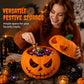 Halloween-i vörös szemű tökdísz
