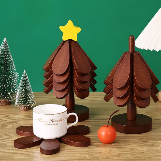 🎄Összecsukható, faanyagú, faágszerű alátét💝