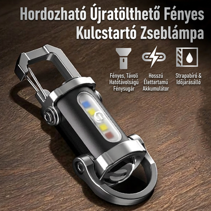 🔑1+1 INGYEN🛡️ Hordozható LED-es kulcstartó zseblámpa