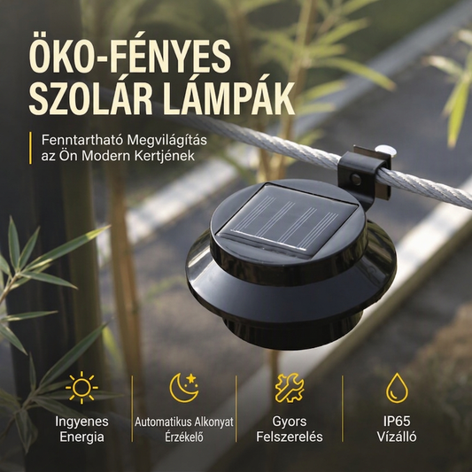 🏡1+1 INGYEN💡 Kültéri napelemes LED eresz- és fali lámpák