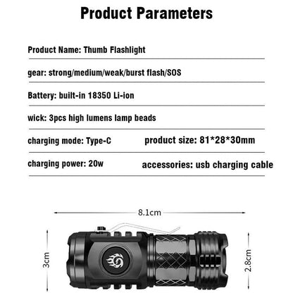 🔦 Háromszemű szörny Mini Flash Mini Flash Super Power zseblámpa